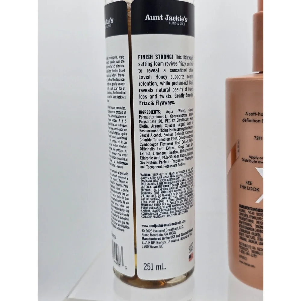 Hair Care Kit - Frizz Protection, Curl Cream, Braid Setting Foam,‎ Hair Brush